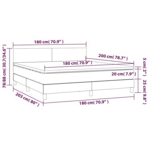 Krevet box spring s madracem LED plavi 180x200 cm od tkanine - Plava 180 x 200 cm Gladak dizajn Cijena
