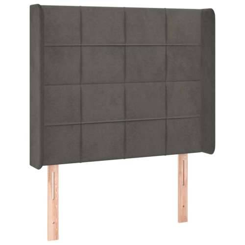 Uzglavlje s ušima tamnosivo 103x16x118/128 cm baršunasto - Tamno siva 103 x 16 x 118/128 cm 1 Cijena