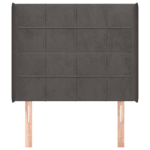 Uzglavlje s ušima tamnosivo 103x16x118/128 cm baršunasto - Tamno siva 103 x 16 x 118/128 cm 1 Cijena