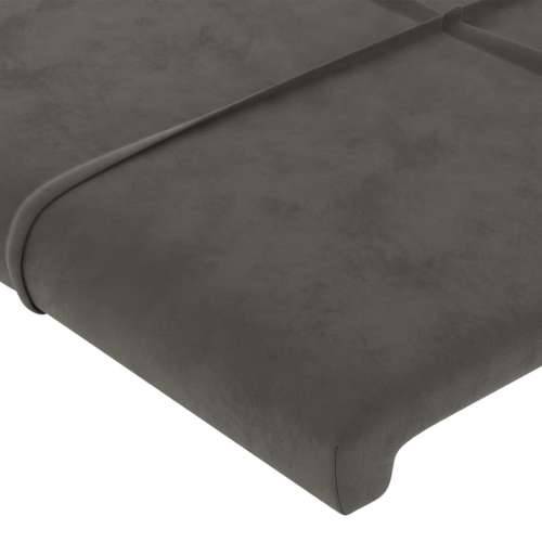 Uzglavlje s ušima tamnosivo 103x16x118/128 cm baršunasto - Tamno siva 103 x 16 x 118/128 cm 1 Cijena