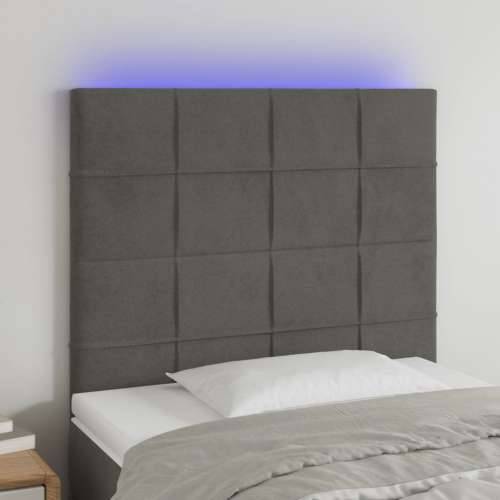 LED uzglavlje tamnosivo 100x5x118/128 cm baršunasto - Tamno siva 100 x 5 x 118/128 cm 1 Cijena