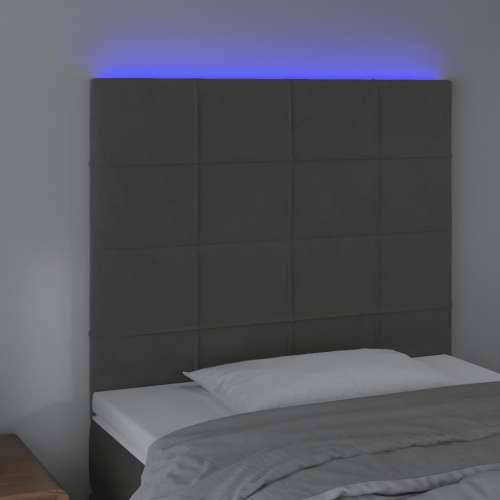 LED uzglavlje tamnosivo 100x5x118/128 cm baršunasto - Tamno siva 100 x 5 x 118/128 cm 1 Cijena