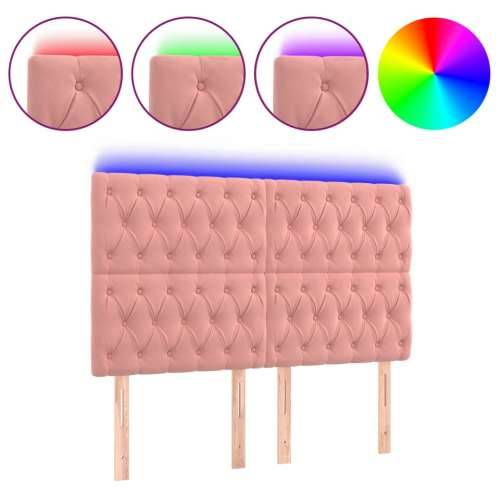 LED uzglavlje ružičasto 144x7x118/128 cm baršunasto - Ružičasta 144 x 7 x 118/128 cm 1 Cijena