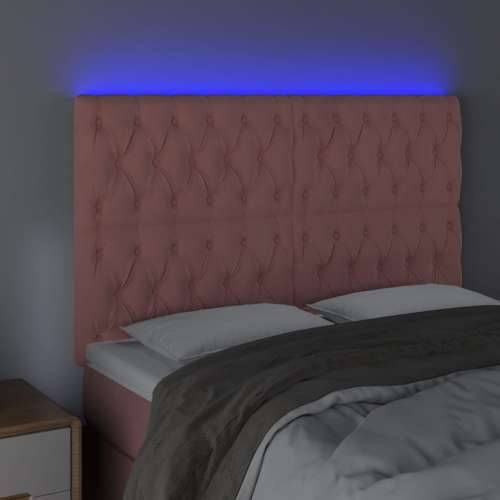 LED uzglavlje ružičasto 144x7x118/128 cm baršunasto - Ružičasta 144 x 7 x 118/128 cm 1 Cijena