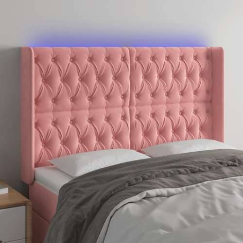 LED uzglavlje ružičasto 147x16x118/128 cm baršunasto - Ružičasta 147 x 16 x 118/128 cm 1 Cijena