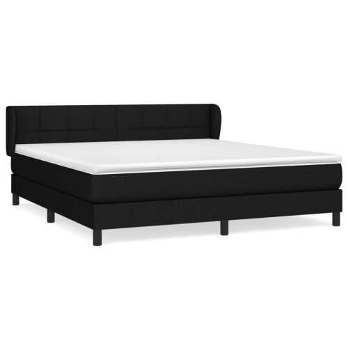 Krevet s oprugama i madracem crni 180x200 cm od tkanine - Crna 180 x 200 cm Blok s kvadratima Cijena