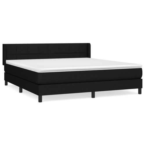 Krevet s oprugama i madracem crni 180x200 cm od tkanine Crna 180 x 200 cm Blok s kvadratima Cijena