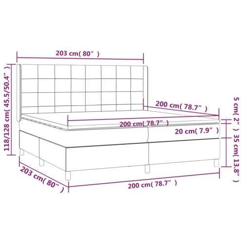 Krevet s oprugama i madracem tamnosivi 200x200 cm baršunasti - Tamno siva 200 x 200 cm Blok s kvadratima Cijena