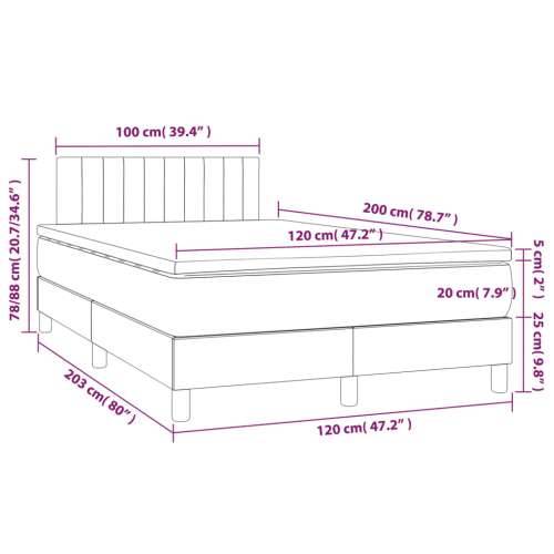 Krevet box spring s madracem LED crni 120 x 200 cm baršun - Crna 120 x 200 cm Okomite pruge Cijena