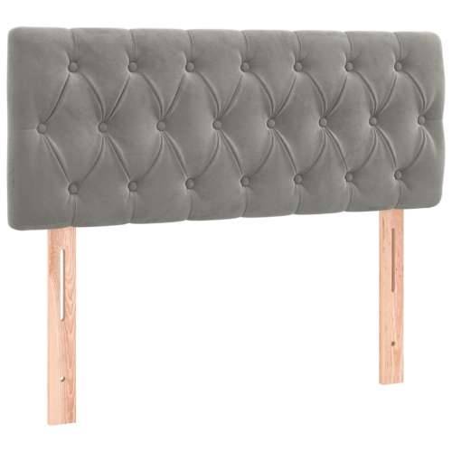 Box spring krevet s madracem svjetlosivi 100x200 cm baršunasti - Svjetlosiva 100 x 200 cm Dizajn s gumbima Cijena