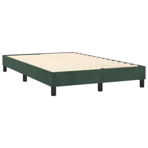 Krevet box spring s madracem LED tamnozeleni 120x200 cm baršun - Tamnozelena 120 x 200 cm Dizajn s gumbima Cijena