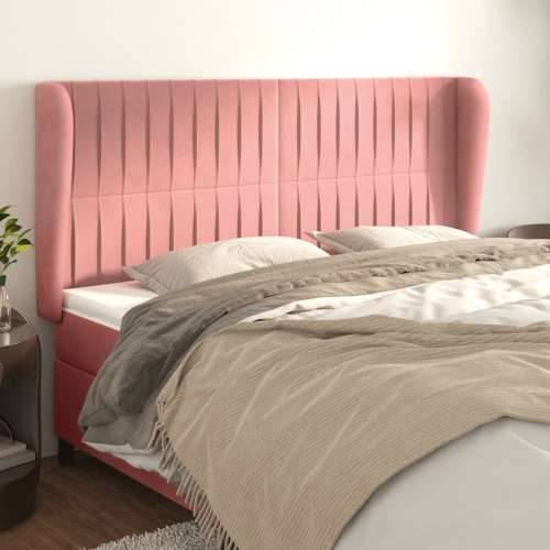 Uzglavlje s ušima ružičasto 203x23x118/128 cm baršunasto - Ružičasta 203 x 23 x 118/128 cm 1 Cijena