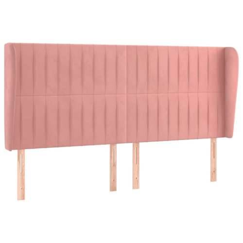 Uzglavlje s ušima ružičasto 203x23x118/128 cm baršunasto - Ružičasta 203 x 23 x 118/128 cm 1 Cijena