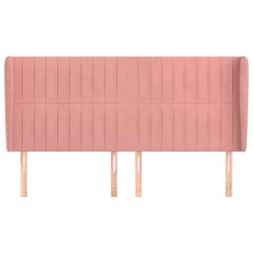 Uzglavlje s ušima ružičasto 203x23x118/128 cm baršunasto - Ružičasta 203 x 23 x 118/128 cm 1 Cijena