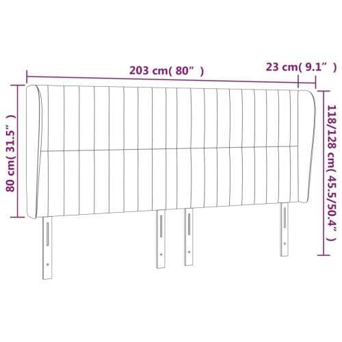 Uzglavlje s ušima ružičasto 203x23x118/128 cm baršunasto - Ružičasta 203 x 23 x 118/128 cm 1 Cijena