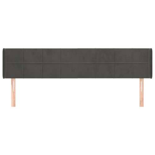 Uzglavlje s ušima tamnosivo 203x16x78/88 cm baršunasto - Tamno siva 203 x 16 x 78/88 cm 1 Cijena