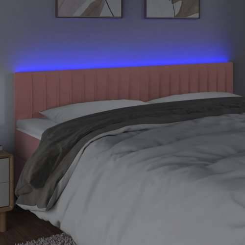 LED uzglavlje ružičasto 200x5x78/88 cm baršunasto - Ružičasta 200 x 5 x 78/88 cm 1 Cijena