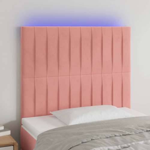 LED uzglavlje ružičasto 100x5x118/128 cm baršunasto - Ružičasta 100 x 5 x 118/128 cm 1 Cijena