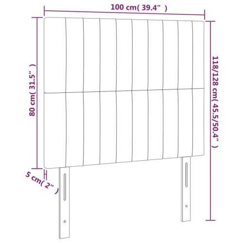 LED uzglavlje ružičasto 100x5x118/128 cm baršunasto - Ružičasta 100 x 5 x 118/128 cm 1 Cijena