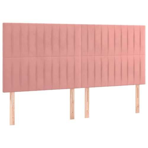LED uzglavlje ružičasto 200x5x118/128 cm baršunasto - Ružičasta 200 x 5 x 118/128 cm 1 Cijena