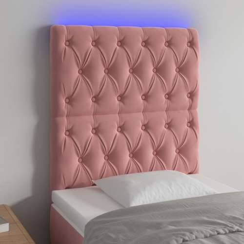 LED uzglavlje ružičasto 80x7x118/128 cm baršunasto - Ružičasta 80 x 7 x 118/128 cm 1 Cijena