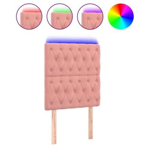 LED uzglavlje ružičasto 80x7x118/128 cm baršunasto - Ružičasta 80 x 7 x 118/128 cm 1 Cijena