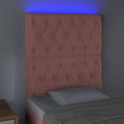 LED uzglavlje ružičasto 80x7x118/128 cm baršunasto - Ružičasta 80 x 7 x 118/128 cm 1 Cijena