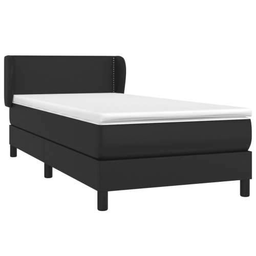 Krevet s oprugama i madracem crni 90x190 cm od umjetne kože - Crna 90 x 190 cm Obično s čavlima Cijena