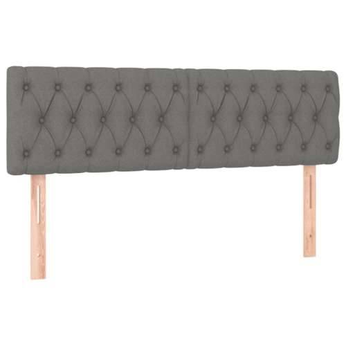 Krevet box spring s madracem LED tamnosivi 160x200 cm tkanina - Tamno siva 160 x 200 cm Dizajn s gumbima Cijena