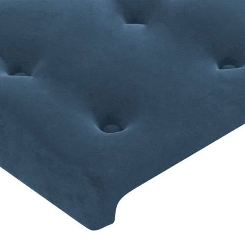 Krevet box spring s madracem LED tamnoplavi 100x200 cm baršun - Tamno plava 100 x 200 cm gumbi Cijena