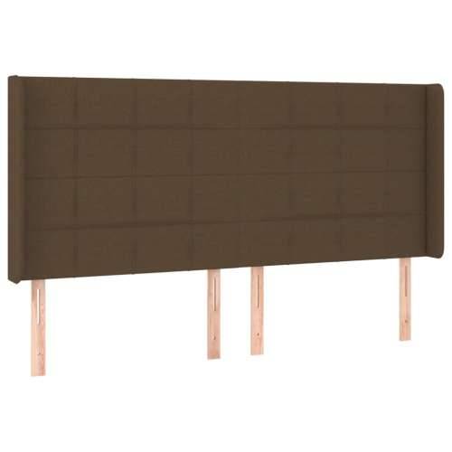 Krevet box spring s madracem LED tamnosmeđi 200x200 cm tkanina - Tamno smeđa 200 x 200 cm Blok s kvadratima Cijena
