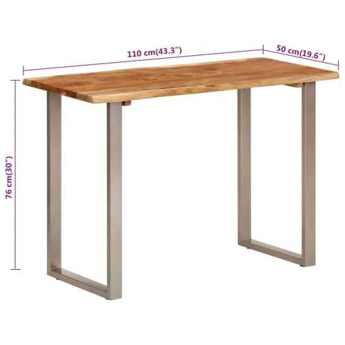 Blagovaonski stol 110 x 50 x 76 cm od masivnog bagremovog drva - Srebrno 110 x 50 x 76 cm table 1 Cijena