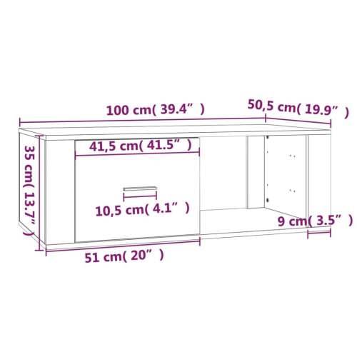 Stolić za kavu bijeli 100 x 50,5 x 35 cm od konstruiranog drva - Bijela 1 Cijena