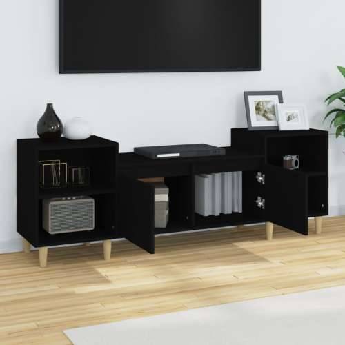 TV ormarić crni 160 x 35 x 55 cm od konstruiranog drva - Crna 1 Cijena