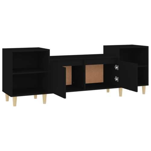 TV ormarić crni 160 x 35 x 55 cm od konstruiranog drva - Crna 1 Cijena