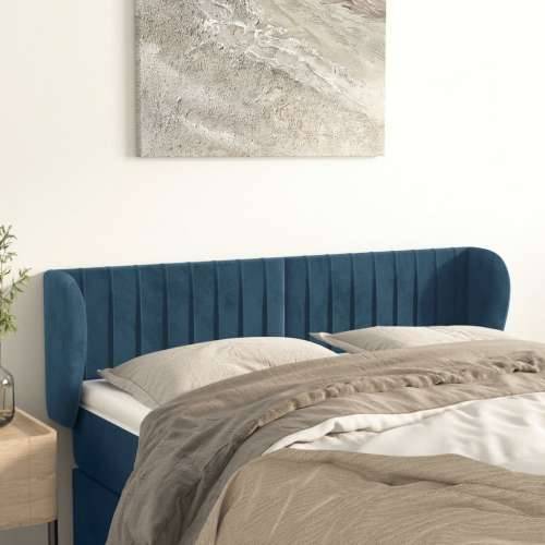 Uzglavlje s ušima tamnoplavo 147x23x78/88 cm baršunasto - Tamno plava 147 x 23 x 78/88 cm 1 Cijena