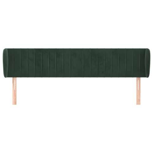 Uzglavlje s ušima tamnozeleno 203x23x78/88 cm baršunasto - Tamnozelena 203 x 23 x 78/88 cm 1 Cijena