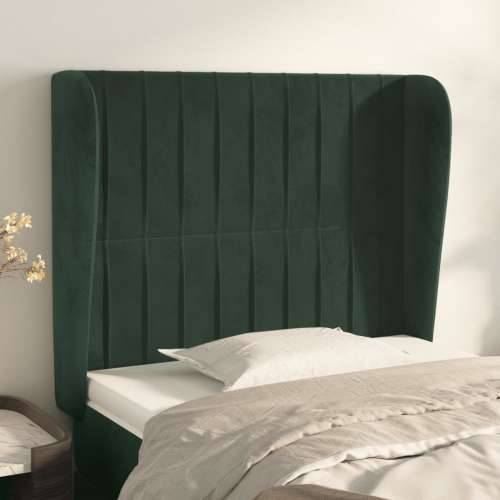 Uzglavlje s ušima tamnozeleno 103x23x118/128 cm baršunasto - Tamnozelena 103 x 23 x 118/128 cm 1 Cijena