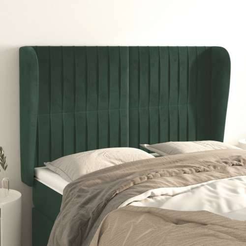 Uzglavlje s ušima tamnozeleno 147x23x118/128 cm baršunasto - Tamnozelena 147 x 23 x 118/128 cm 1 Cijena
