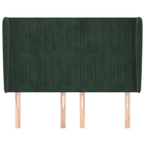 Uzglavlje s ušima tamnozeleno 147x23x118/128 cm baršunasto - Tamnozelena 147 x 23 x 118/128 cm 1 Cijena