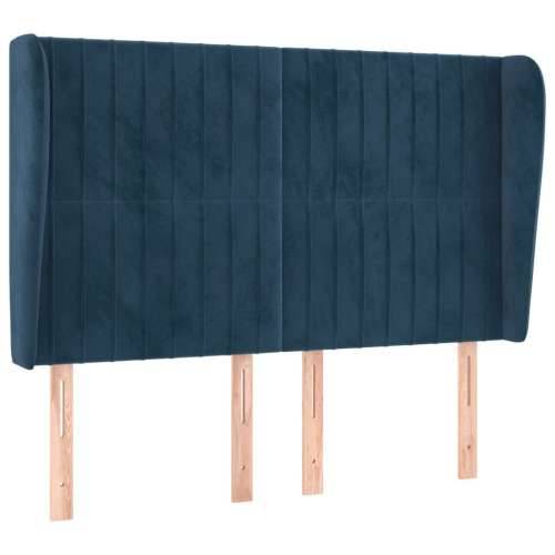 Uzglavlje s ušima tamnoplavo 147x23x118/128 cm baršunasto - Tamno plava 147 x 23 x 118/128 cm 1 Cijena