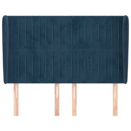 Uzglavlje s ušima tamnoplavo 147x23x118/128 cm baršunasto - Tamno plava 147 x 23 x 118/128 cm 1 Cijena