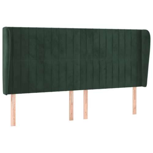 Uzglavlje s ušima tamnozeleno 203x23x118/128 cm baršunasto - Tamnozelena 203 x 23 x 118/128 cm 1 Cijena