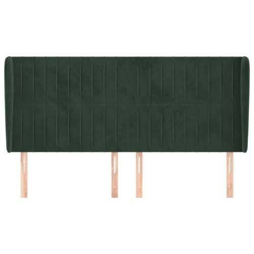 Uzglavlje s ušima tamnozeleno 203x23x118/128 cm baršunasto - Tamnozelena 203 x 23 x 118/128 cm 1 Cijena
