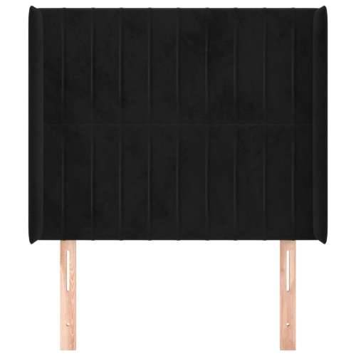 Uzglavlje s ušima crno 103x16x118/128 cm baršunasto - Crna 103 x 16 x 118/128 cm 1 Cijena
