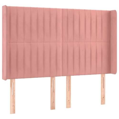 Uzglavlje s ušima ružičasto 147x16x118/128 cm baršunasto - Ružičasta 147 x 16 x 118/128 cm 1 Cijena