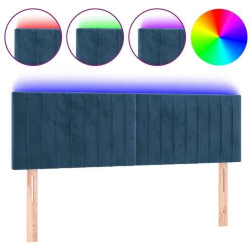 LED uzglavlje tamnoplavo 144x5x78/88 cm baršunasto - Tamno plava 144 x 5 x 78/88 cm 1 Cijena