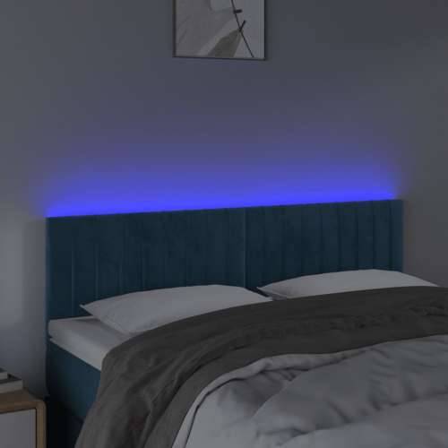 LED uzglavlje tamnoplavo 144x5x78/88 cm baršunasto - Tamno plava 144 x 5 x 78/88 cm 1 Cijena