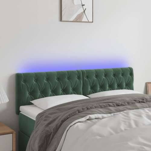 LED uzglavlje tamnozeleno 144x7x78/88 cm baršunasto - Tamnozelena 144 x 7 x 78/88 cm 1 Cijena