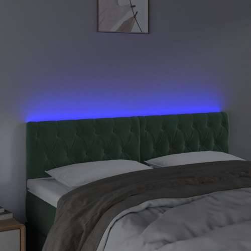 LED uzglavlje tamnozeleno 144x7x78/88 cm baršunasto - Tamnozelena 144 x 7 x 78/88 cm 1 Cijena